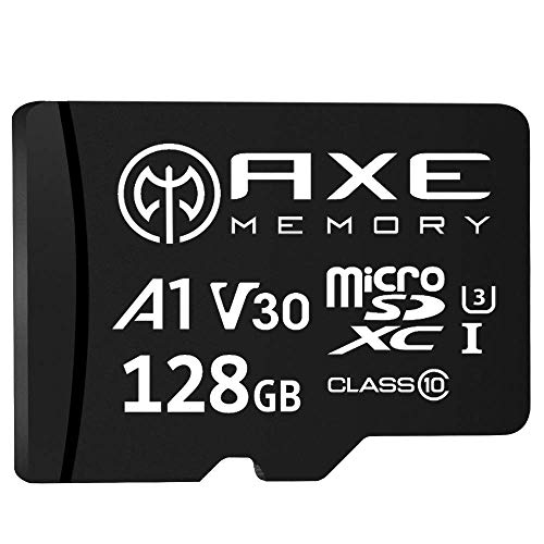 ax memory tarjeta de memoria microsdxc de 128gb + adaptador sd con a1 app performance, v30 uhs-i u3 4k