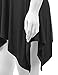 WT1120 Womens Cross V Neck Short Sleeve Empire Line Panel Tunic Top L Black