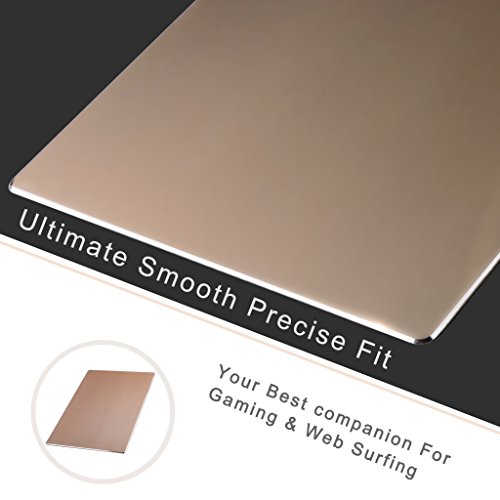 Qcute Mouse Pad, Gaming Aluminum Mouse Pad 9.45 X 7.87 Inch W Non-Slip Rubber Base & Micro Sand Blasting Aluminum Surface for Fast and Accurate Control (Large, Gold) - Thumbnail 3