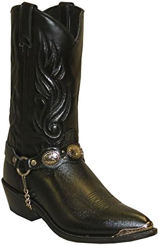 Men's Sage by with Concho Strap Western Boot Black 9.5 D(M) US