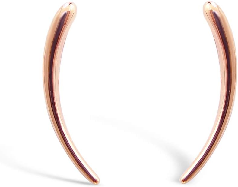 925 Sterling Silver Ear Crawler Cuff Earrings – Ear Climber Jacket Studs in Silver, Gold or Rose Gold