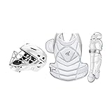EASTON THE FUNDAMENTAL BY JEN SCHRO Female Catchers Protective Box Set | Large | White | 2020 | Helmet & Steel Cage | Chest Protector - Breathable & Lightweight | Leg Guards - Extra Inner Knee Foam