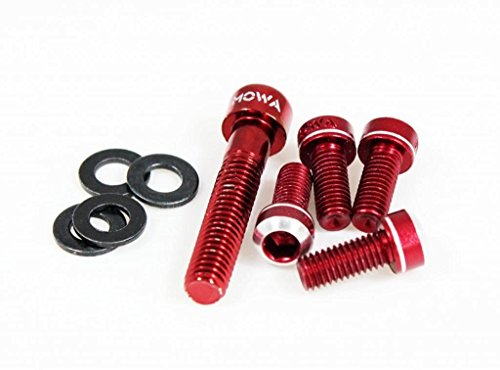 MOWA Road Mtb Mountain Bicycle Bike Water Bottle Holder Cage Bolts Screws with Headset Star Nut Bolt (Red)