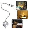 KWOKWEI Leeslamp wandmontage, aluminium dimbare bedlamp/zwanenhals lamp met aanraakschakelaar, flexibele 3W…