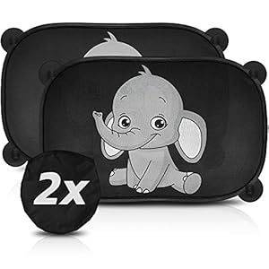 SMARTCAR ADDS Zonwering auto baby met UV-bescherming – Car Sun Shade incl. 6 zuignappen & transporttas, zonneklep auto…