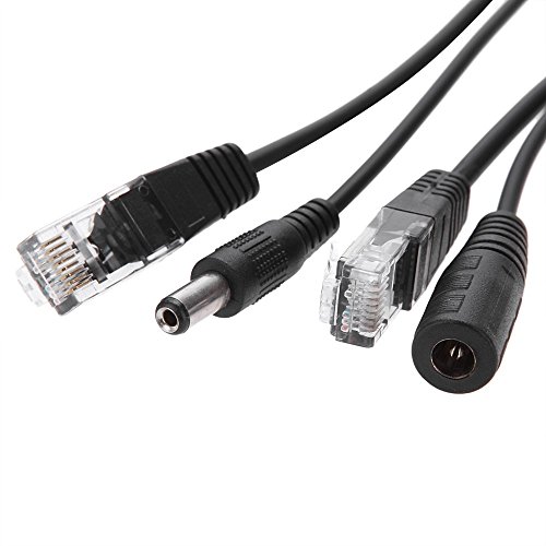 5 Pairs Passive PoE Injector and PoE Splitter Kit with 5.5x2.1 mm DC Connector RJ45 Power Over Ethernet