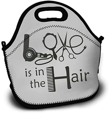 Love is in The Hair Portable Lunch Tote Bags, Takeaway Lunch Box, Outdoor Travel Fashionable Handbag for Men Women Kids Girls