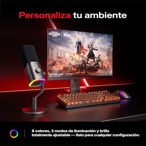 MAONO PD100W Micrófono dinámico Inalámbrico USB con receptor tipo C, batería de 40h, botón de silencio, cancelación de ruido, software, RGB, micrófono para pc gamer, stream, grabación, juegos, podcast