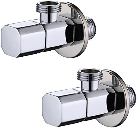 Angle Valve, Frascio Shut Off Water Angle Stop Valve for Faucet and Toilet, Wall Mounted, G1/2 Commercial 1/2¡± IPS Inlet and Outlet,Polished Chrome ,Set of 2.