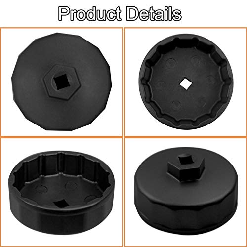 Ibetter 74mm 14 Flutes Oil Filter Wrench for Volkswagen, Mercedes Benz, VW, Audi, Porsche, Mazda, Sprinter and More - Also Fits Select Mobil1, Bosch, Mahle and Other Aftermarket Filters(Black)