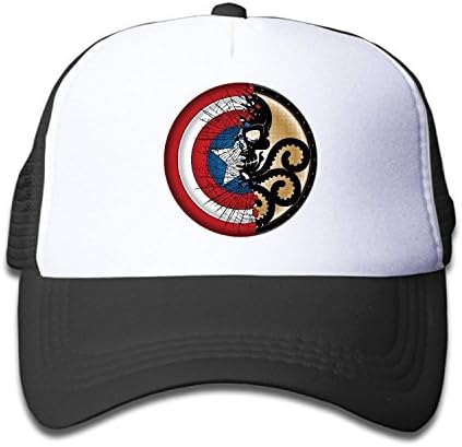 Captain American And Shield Combine Logo Toddler Kid's Snapback Adjustable Mesh Hat