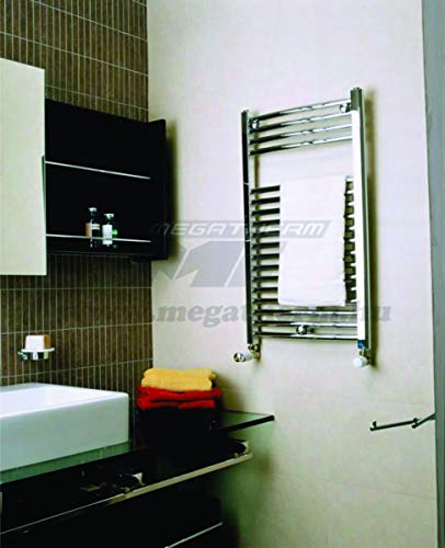 Cordivari Chromed Towel Warmer Hydronic Straight 16x32 in Chrome Europe Design Radiant