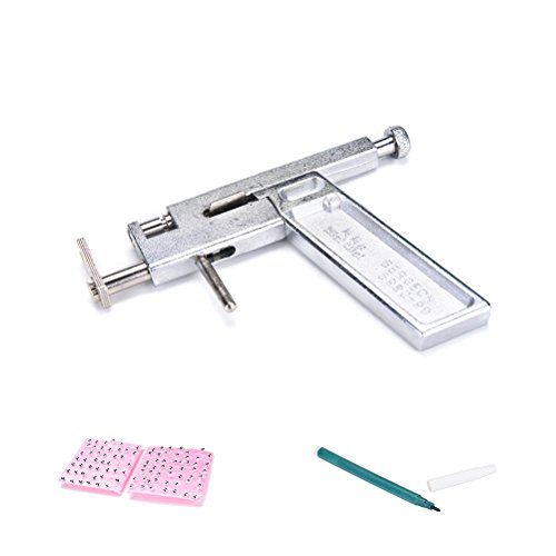 JKLcom Piercing Gun Tool Kit with 49 Pair Studs Set Ear Eyes Lips Nose Navel Body Ring Piercing Gun
