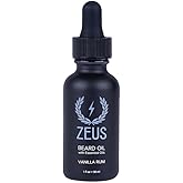 ZEUS Natural Beard Oil for Men, Premium Grooming Oil to Soften, Hydrate, Condition & Control Frizz in Beard and Mustache (Made in USA) Vanilla Rum