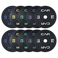 CAP Barbell 2-Inch Olympic Bumper Plate Weight Set with 6 Post Rack | 100-370 lbs | Multiple Options