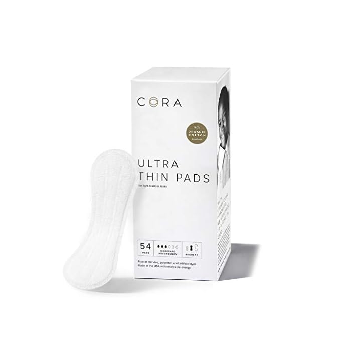 Cora Bladder Liner | Regular Length | 100% Organic Cotton Topsheet | Incontinence, Leak Protection | Thin…