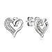 Heart Stud Fashion Earrings, Solid Sterling Silver, Perfect Gift for Girl or Women