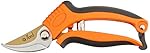 Q-yard QY-611-2 By-Pass Pruning Shear with Nylon/Fiberglass Handle, 7" x 2.5" x 1", Orange/Black - Extra Sharp Garden Hand Pruners, Easier Cutting, Gardening Scissors, Men & Women