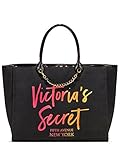 Victoria's Secret Angel City Tote, Black/Ombre Script