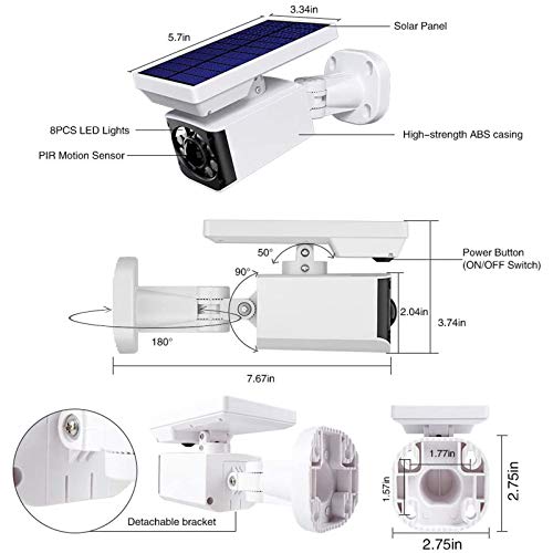 GOLDCHAMP Fake Security Camera, Solar Powered Bullet Dummy Surveillance