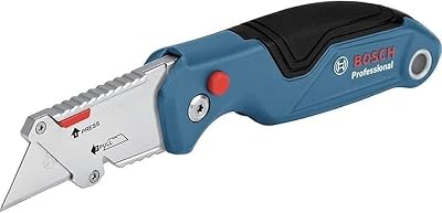 Coltello a serramanico universale con scomparto portalame nell'impugnatura in metallo (incl. 2 lame di riserva, in blister) - Amazon Exclusive