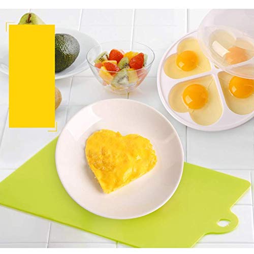 4 Grids with Cover Heart Shaped Egg Steamer,Kitchen Microwave Egg Poacher,BPA Free, Dishwasher Safety - Thumbnail 2