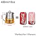 Glass Teapot Tea Kettle - OBOR Borosilicate Stovetop Safe Small Tea Maker with Removable Infuser for Blooming and Loose Leaf - 450ML/15oz ...