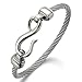 COOLSTEELANDBEYOND Stainless Steel Infinity Love Bangle Bracelet for Women and