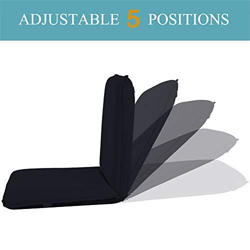 Sundale Outdoor Indoor Oversized Adjustable Soft-Brushed Polyester Cord Five-Position Multiangle Floor Chair, 21.65(L) x 22.44(W) x 21.65(H) Inch, Dark Navy Blue - Thumbnail 2