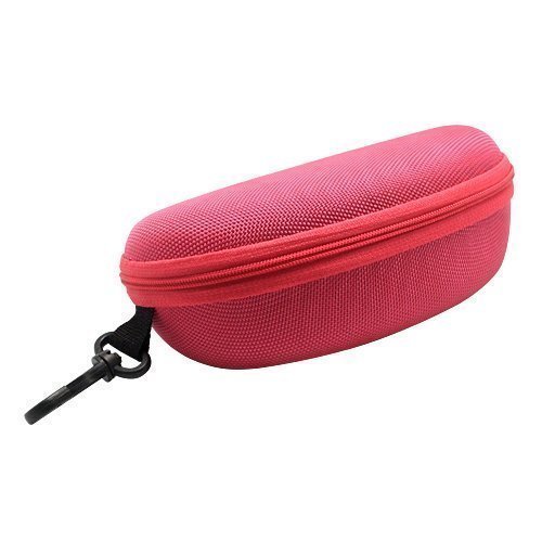 Accessotech Sunglasses Reading Glasses Carry Case Bag Hard Zipper Box Travel Pack Pouch (Pink)