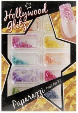 Nail Art Kit Crushed Seas Shell Acrylic Uv Gel Nails Pinks Purples Paparazzi by Hollywood Glitz