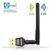 ANEWKODI 2018 Updated AC600Mbps WiFi Adapter Dual Band 2.4G/5.8G Wireless Network Adapter 802.11ac USB WiFi Adapter for Desktop/Laptop/PC, Support Windows 10/8.1/8/7/XP/Vista, MAC OS 10.6-10.13