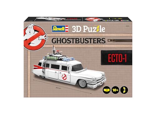 Revell 3D Puzzle Ghostbusters Ecto-1 I Offiziell Lizenziert | Authentischer Cadillac Miller-Meteor | Herausfordernd mit 120 Teilen | Ideal für Fans und Sammler | Perfekte Geschenkidee | Ab 10 Jahren 2