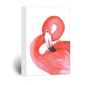 Canvas Wall Art - Watercolor Style Pink Flamingo - Giclee Print Gallery Wrap Modern Home Art Ready to Hang - 12x18 inches