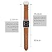 Sweatproof Hybrid Leather Sports Watch Band Vintage Replacement Bands for Apple Watch iwatch Series 4 3 2 1 Dark Brown Replacement Straps with Sliver Stainless Steel Buckle Clasp (42mm, Brown)