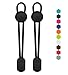 No Tie Shoe laces, Elastic and Reflective Shoelaces with Lock, Stretch Quick Sneaker Strings Lacing System for Fitness of Running, Hiking, Other Athletics - Adults and Kids (Black)