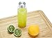 Pratico Kitchen 18 oz Leak-Proof Glass Bottles, Juice Containers and Smoothie Bottles, Stainless Steel Caps, 2 Pack