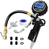 KGYECLEAR Black Digital Display Car Tire Pressure Gauge, Tire Tire Pressure Detection, Medium 250 PSI Air Chuck Tire Pressure Gauge for Cars, Trucks, SUVs Etc.(Batteries not included)