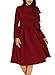 AlvaQ Women Bowknot Embellished Mock Neck Pocket Midi Dress
