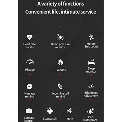 Bravetoshop Smart Watch Sports Fitness Activity Heart Rate Tracker Blood Pressure Watch Calorie Monitor Purple