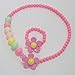 Unijew 5 Colors Kids Jewelry Fashion Jewelry for Girls Necklace Bracelet Set for Little Girls Children Jewelry Pendant with Gift Box Jewelry Box for Girls Pink