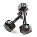 CAP Barbell Cast Iron Hex Dumbbell Weights (Pair), Black, 10 lb