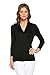 Women's 3/4 Sleeve Surplice Blouse Top - Cross over, Nursing, Maternity, Wrap, Casual (Large, Black)