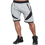 EU Men's Gym Workout Shorts Jogger Running Bodybuilding Shorts Grey Small