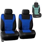 FH Group FB068102 Premium 3D Air Mesh Seat Covers Pair Set (Airbag Compatible) w. Gift, Blue/Black Color- Fit Most Car, Truck, SUV, or Van