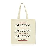 Carnegie Hall Canvas Tote Bag - Practice, Practice, Practice