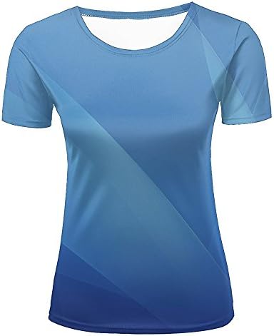 liujinsheng Womens 3D Printed Blue Yarm and Stipe Graphic Casual Couple T Shirts Tops XXL