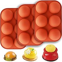6 Holes Semi Sphere Silicone Mold, Dessert Baking Molds For Making Hot Chocolate, Cake, Jelly, Dome Mousse