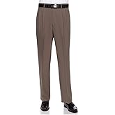 RGM Men's Work to Weekend Pleated Front Dress Pant Finished Hem with No Cuff