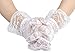 Simplicity Bridal Gloves Lace Wrist Length Special Occasion Wear, White with Lace Wrist